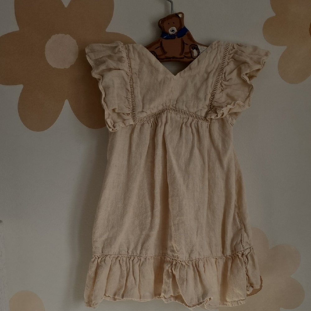 Zara Charming Cream Ruffle Toddler Dress